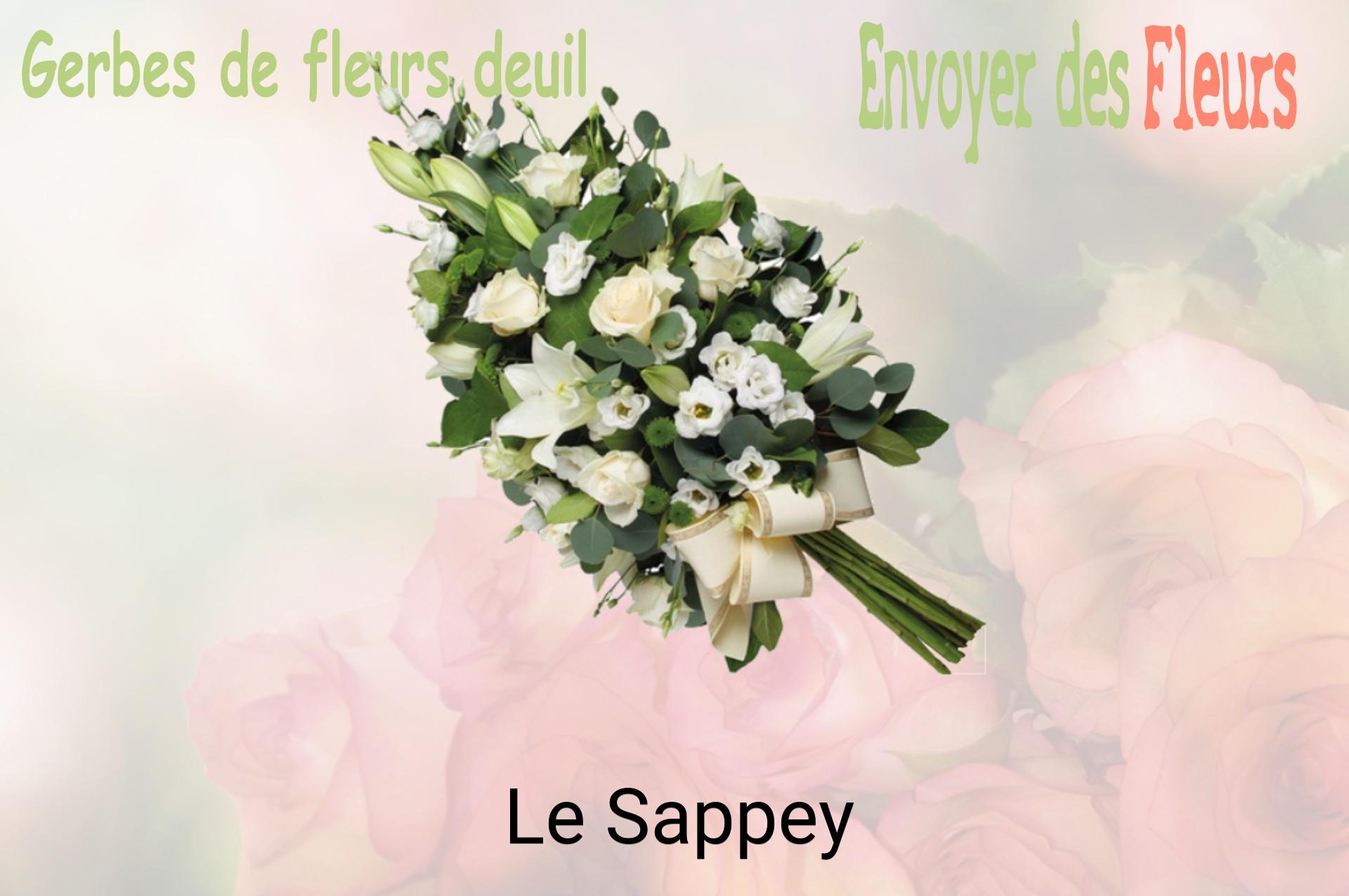 Gerbe de fleurs de deuil livrée à Le Sappey